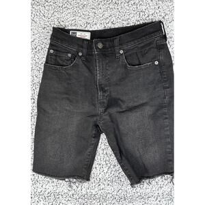 GAP High Rise Black Denim Bermuda Shorts Size 26 2r Cut Off Modest